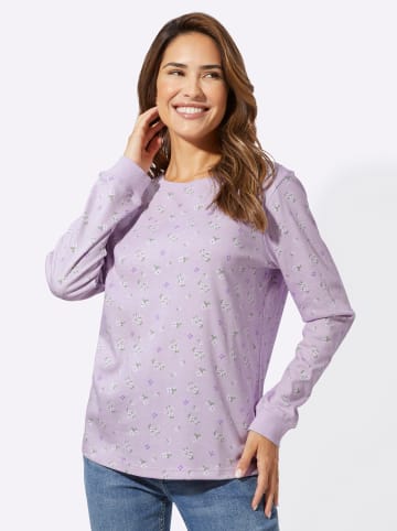 Sieh an! Sweatshirt in flieder-ecru-bedruckt