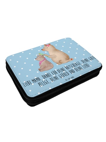 Mr. & Mrs. Panda Bleistiftetui Bär Kind mit Spruch in Blau Pastell