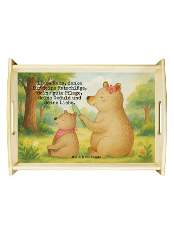 Mr. & Mrs. Panda Serviertablett Bär Kind Design mit Spruch in Weiß