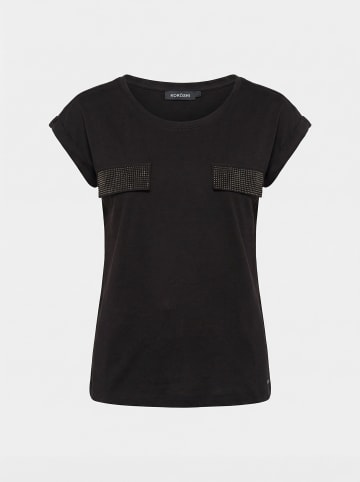 KOROSHI Kurzärmeliges Damen-T-Shirt mit Glitzer in Schwarz