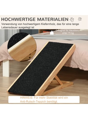 Pawhut Hunderampe Schwarz+Naturholz 90B x 40T x 61H cm