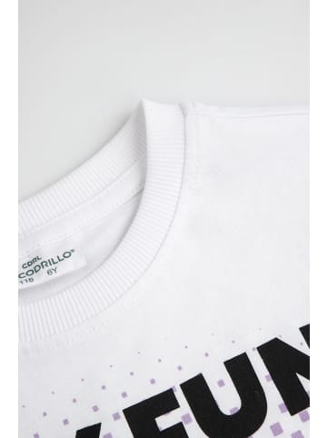Coccodrillo Baumwoll-T-Shirt mit kurzen Ärmeln in weiß