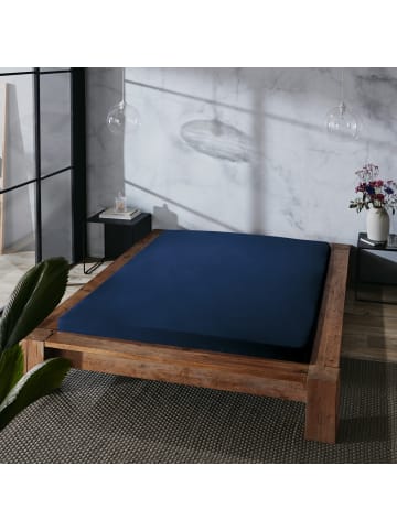 Erwin Müller Mako-Satin, Haustuch Bettlaken Landshut in dunkelblau