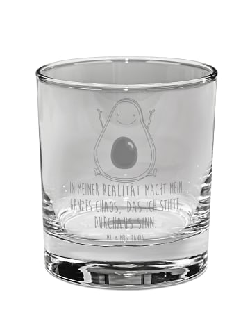 Mr. & Mrs. Panda Blümchentailglas Avocado Glücklich mit Spruch in Transparent