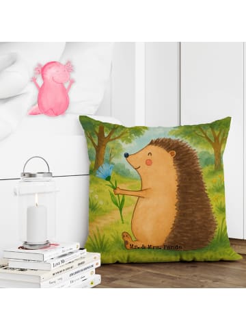 Mr. & Mrs. Panda Kopfkissen Igel Blumen Design ohne Spruch in Weiß