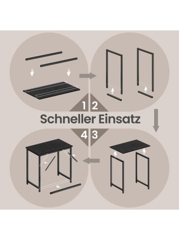 VASAGLE Schreibtisch Barnet in Schwarz - (B)80 x (H)76 x (T)50 cm
