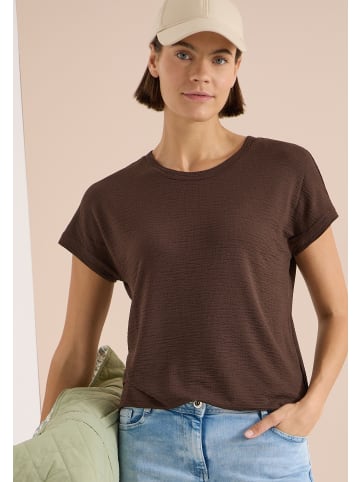 Cecil Solid Structure Shirt in Brown Cacao