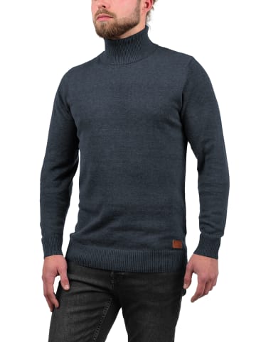 BLEND Rollkragenpullover BHLatif 20707474ME Strickpullover mit Ellbogenpatches in Blau