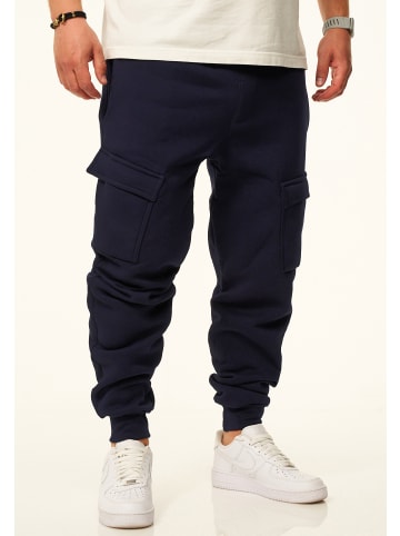 DAILY COTTON Jogginghose - als Cargohose - Lange Trainingshose Sweatpants in Navy