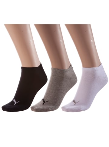 Puma Socks Unisex-Sneaker-Socken 3 Paar in grau/weiß