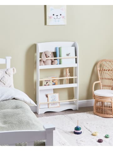 Beliani Bücherregal LILOET in Weiß/Braun - (W) 60 x (H) 100 x (L) 12 cm