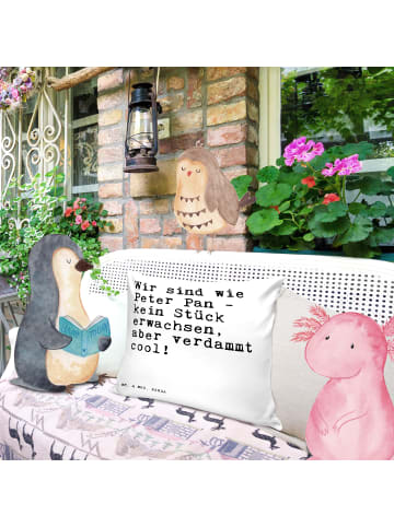 Mr. & Mrs. Panda Dekokissen Sofa Wir sind wie Peter... mit Spruch in Weiß