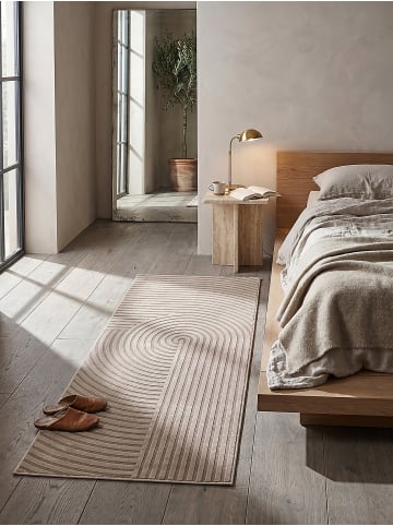 KADIMA DESIGN Teppichläufer Geometrisch pflegeleicht Wohnzimmer Schlafzimmer Flur in Taupe