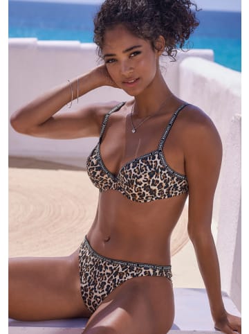 Copenhagen Studios Bügel-Bikini-Top in braun-bedruckt