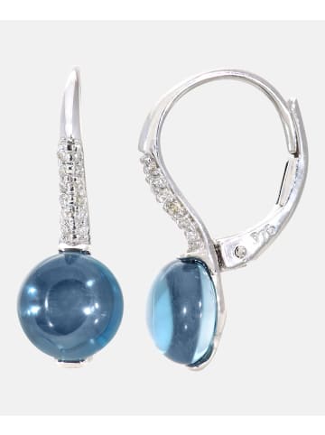 Diamant L'éternel Ohrringe aus 375 Weißgold mit Diamant mit Topas