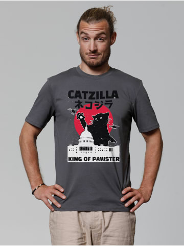wat? Apparel T-Shirt Catzilla in Grau