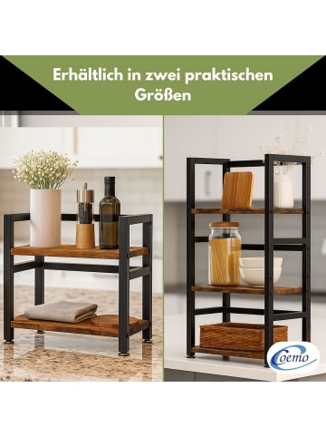 Mein-Regal Küchenregal Vintage aus Holz mit Metallrahmen in Dunkelbraun