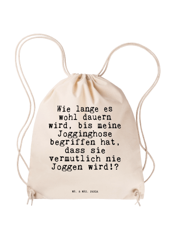 Mr. & Mrs. Panda gymnastiktasche Wie lange es wohl... mit Spruch in Creme