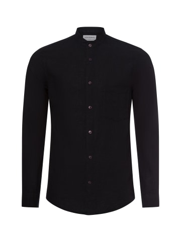 Lindbergh Freizeithemd mit Leinen-Anteil in schwarz