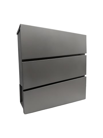 relaxdays Briefkasten in Anthrazit - (B)35,5 x (H)37,5 x (T)10,5 cm