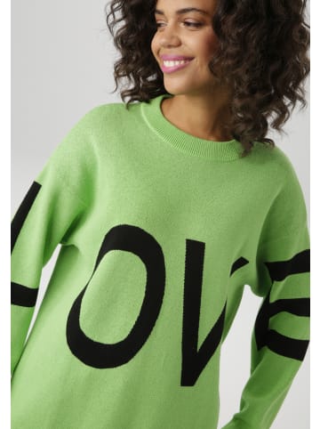 Aniston CASUAL Strickpullover in apfelgrün-schwarz