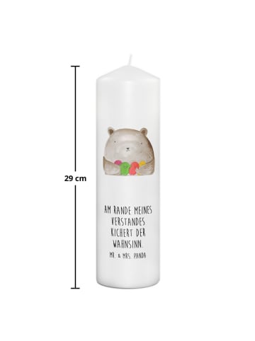 Mr. & Mrs. Panda Stumpenkerze Bär Gefühl mit Spruch in Weiß
