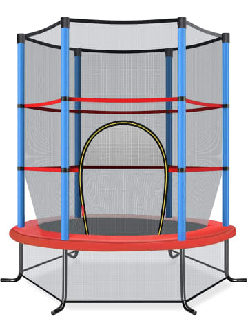 COSTWAY Ø165cm Gartentrampolin mit Sicherheitsnetz in Blau