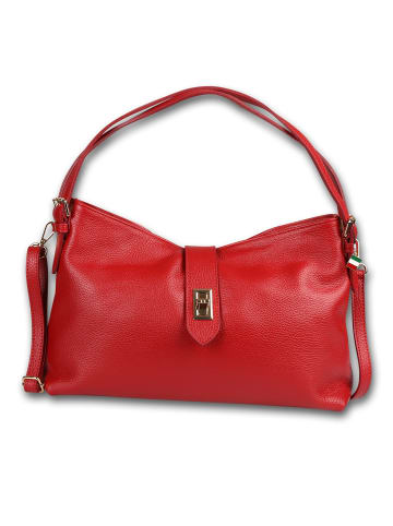 Florence Leder Schultertasche Florence Tasche dunkelrot ca. 37cm