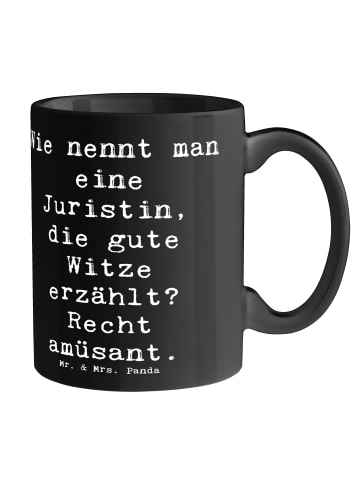 Mr. & Mrs. Panda Teetasse Spruch Juristin Humor mit Spruch in Schwarz