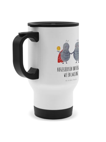 Mr. & Mrs. Panda Kaffeebecher Sternzeichen Zwilling mit Spruch in Weiß