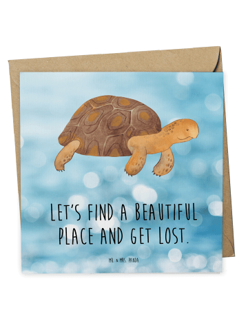 Mr. & Mrs. Panda Glückwunschkarte Schildkröte MHerzieren mit Sp... in OZeichenanblue