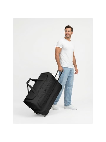 Redolz Duffle Essentials 2-Rollen Reisetasche Set 2-tlg. L+L mit Dehnfalte in black