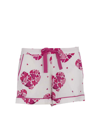 Cyberjammies Aria Womens Heart Printed Jersey Shorts in Weiss
