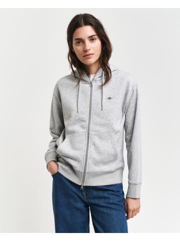 Gant Shield Sweatjacke in Light Grey Melange