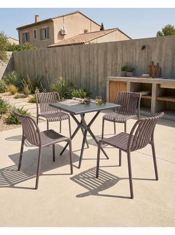 Beliani 4er-Set Esszimmerstuhl ARICCIA in Braun