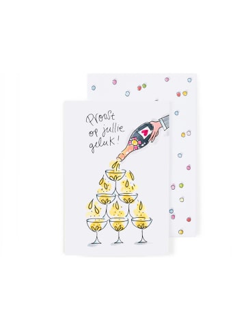 Blond Amsterdam Grußkarte Hochzeit - Prost auf euer Glück in Bunt - 17 x 11,5cm