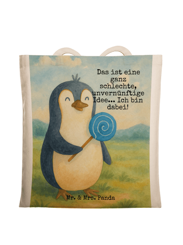 Mr. & Mrs. Panda Schultasche Pinguin Lolli Design mit Spruch in Weiß