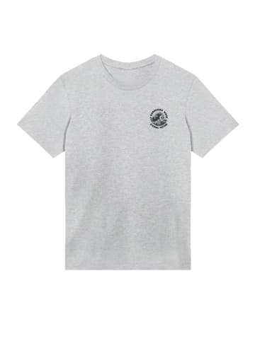 F4NT4STIC T-Shirt Kanagawa Wave Stickerei in grau meliert