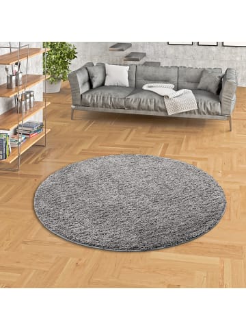 Snapstyle Hochflor-Teppich Milano Rund in grau