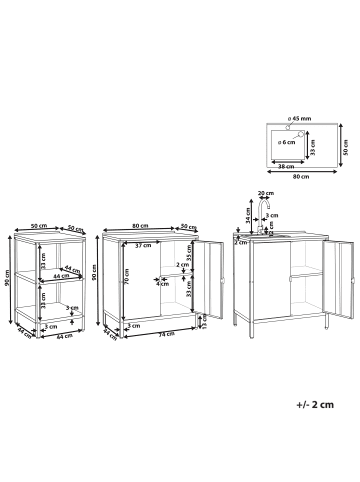 Beliani 3er-Set Gartenküche VILAMA in Weiß/Silber