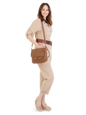 Samantha Look Umhängetasche echt Leder in cognac