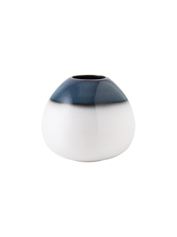 like. by Villeroy & Boch Vase Drop Lave Home in Weiß-Blau 12,8 cm in weiß-blau