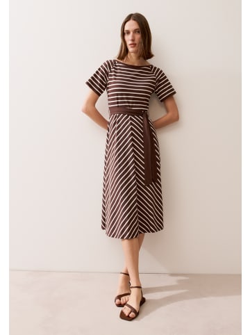 More & More sportives Midikleid, Streifen in chocolate/white