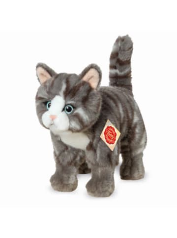 Teddy Hermann Kuscheltier Katze stehend, grau, 20 cm, ab 0 Jahre