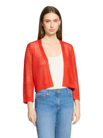 Betty Barclay Grobstrickjacke mit Lochmuster in Hibiscus Red