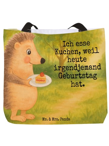 Mr. & Mrs. Panda Shopper Igel Kuchenstück Design mit Spruch in Weiß