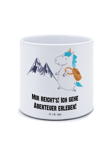 Mr. & Mrs. Panda Pflanzenkübel groß Einhorn Bergsteiger mit Spruch in Weiß