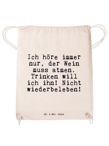 Mr. & Mrs. Panda Rucksack-Beutel Ich höre immer nur,... mit Spruch in Creme