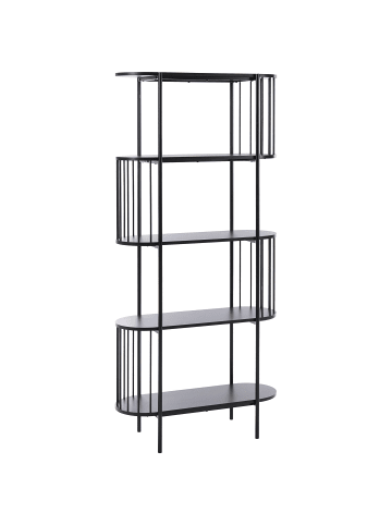 Beliani Bücherregal OREANA in Schwarz - (W) 80 x (H) 172 x (L) 30 cm