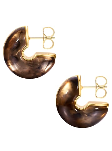 Yokoamii Ohrringe Ohrstecker aus Metall-Legierung mit Kunststoff in gelbgold